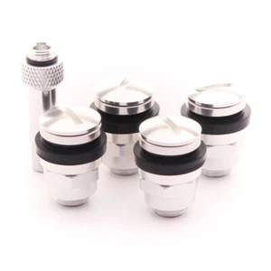Set di Flat aluminum Valvole Cerchi alluo piatte a scomparsa JR v1 - SILVER - Foto 1 di 1