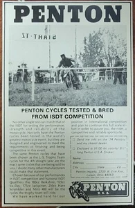 1974 Penton ISDT Competition Sportcycle Motorrad Printanzeige - Bild 1 von 1