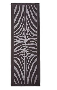 NEW FENDI Women 100% Silk Black Gray Zebra Long Neck Scarf Shawl Wrap 40" x 80" - Picture 1 of 12