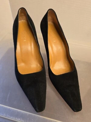 Gucci Suede Black Leather Women's Pumps Shoes Size 9 - Image 1 of 4