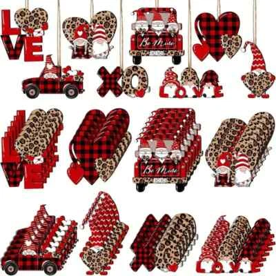 Decoraciones de fiesta de San Valentín, conjunto 24 gnomos, corazones, icónico camión agrícola Foto 1 de 2