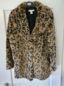 H&M Kunstfelljacke, braun Animalprint, UK Größe 8 (EU36) - Bild 1 von 5