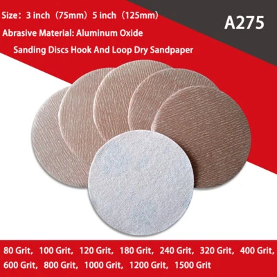 Sanding Discs 3 inch，5 inch  A275 Hook And Loop  80-1500 Grit Dry Sandpaper - Image 1 of 4