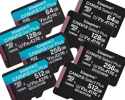 Kingston micro SD Karte SPEICHERKARTE mit Adapter 32GB 64GB 128GB 256GB 512GB - Bild 1 von 4