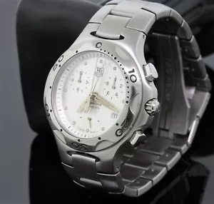 Tag Heuer Kirium 40mm Quarz Herrenuhr CL111 Chronograph Stahl weißes Ziffernblatt - Bild 1 von 6