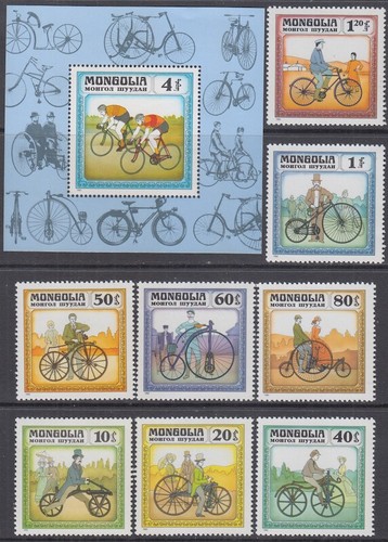 MONGOLIA Sc #1233-41 CPL MNH SET of 8 + S/S - HISTORIC BICYCLES | eBay