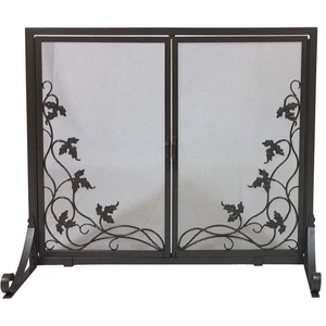 Dagan S522 Vine Design Panel Screen with Doors  Black - Picture 1 of 1