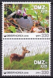 Korea 2018 Fauna, Animals, Flowers 2 MNH stamps