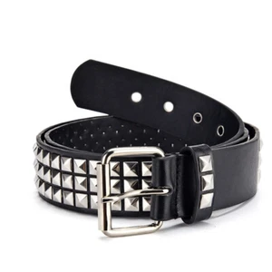 Damen Nieten Punk Gothic Gürtel Herren Metall Polieren Pyramide Bund Weich Deko - Bild 1 von 8