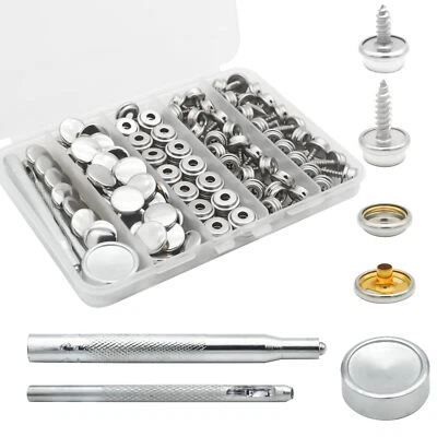 HOEINE Canvas Snap Kit 40 Sets Marine Grade Boat Cover Snaps Heavy Duty Snap Fastener