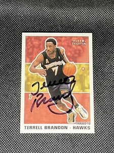 Terrell Brandon Atlanta Hawks 2003-04 Fleer Tradition Signed Auto Card #160 COA - Picture 1 of 3