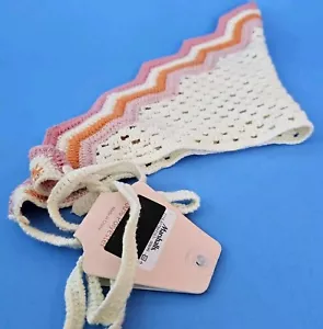 Zigzag Crochet Bandana Headband, Hippie Triangle Head Hair Scarf Festival - Picture 1 of 8