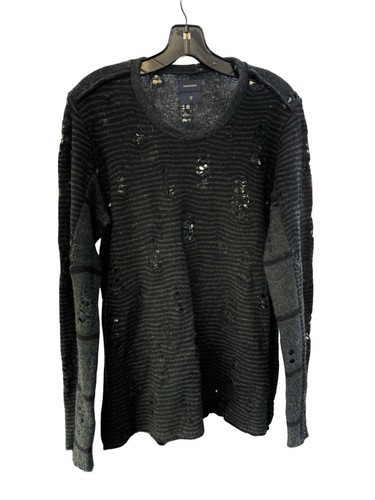 Maglione Maison MIHARA YASUHIRO lana a righe invecchiato taglia M usat comeo