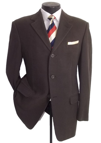 ]] Cappotto giacca vintage Gianni Versace Couture marrone 3 bottoni velluto a coste cotone e lana 40R