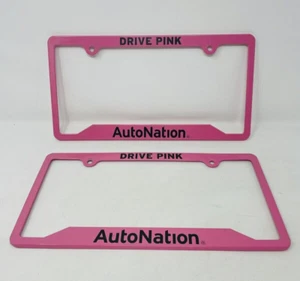 DRIVE PINK LICENSE PLATE FRAMES AUTONATION (2 SET) cancer awareness susan komen - Picture 1 of 1