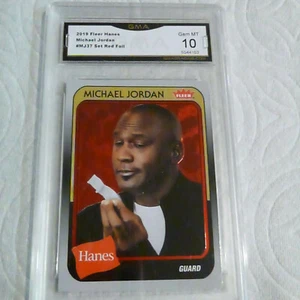 MICHAEL JORDAN BULLS 2019 FLEER HANES SET RED FOIL # MJ37 GRADED 10 L@@@K - Picture 1 of 2