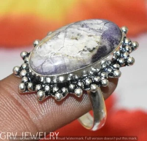 Porcelain Jasper Gemstone Ring 925 Sterling Silver Overlay Us Size 8" U300-F181 - Picture 1 of 1