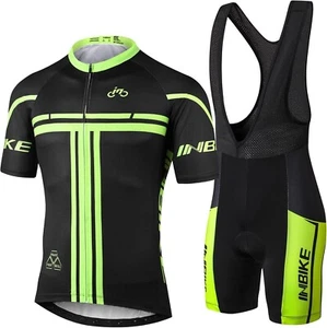 Cycling Jersey Mens Set Reflective Breathable Biking Outfit Quick-Dry Bib L Size - Picture 1 of 5