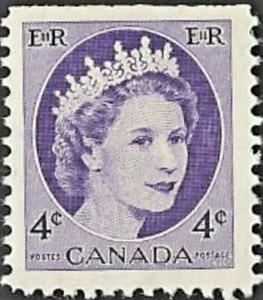 Canada # 340as Single QUEEN ELIZABETH II Brand New 1954 Original Gum Issue - Picture 1 of 2
