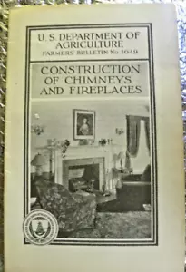 1933 US Department Agriculture Farmers' Bulletin No 1649 Chimneys Fireplace Cons - Picture 1 of 3