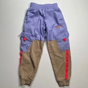 Nike Colorblock Cargo Pants Active Joggers Athletic Purple Orange Kids Size S - Picture 1 of 6