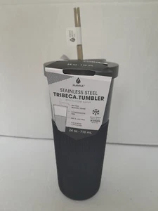 MANNA Stainless Steel Tribeca Tumbler 24 oz SIMPLY BLACK for Cold Bev NEW - Imagen 1 de 3