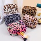 Leopard Print Cosmetic Bag Plush Toiletry Bag Durable Travel Organizer