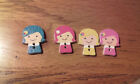 50 Wooden Girl  Buttons 25mm Different Colours Two Tone 