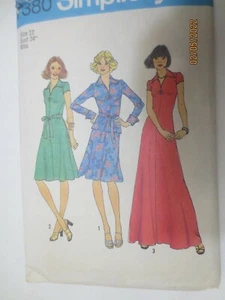 Vestido vintage 1976 Simplicity #7380 talla 12 busto 34 Misses 2 longitudes y vestido de 2 piezas - Imagen 1 de 2