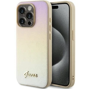 Genuine Guess Saffiano Iridescent Metal Script Impact Case iPhone 15 Pro Max - Picture 1 of 8