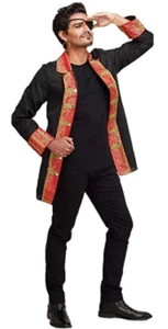 HYDE & EEK! MEN'S PIRATE BUCCANEER JACKET COSTUME, BLACK/RED, LARGE - Picture 1 of 1