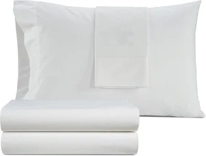 100% Egyptian Cotton Sheets Set Queen Size, Cotton Percale Crisp Sheet Set 4P... - Picture 1 of 7