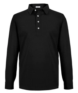 Rampley & Co Herren Piqué Poloshirt schwarz Langarm Baumwolle Größe Small gebraucht, in einwandfreiem Zustand - Bild 1 von 12