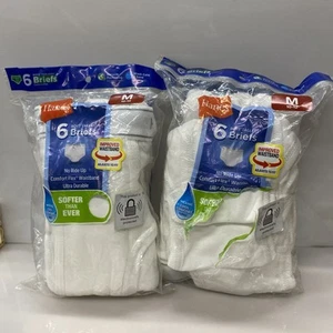12 Pair: 6 Packs X 2 - Hanes Boy's Tagless Briefs - 10-12 M❗️1 Damage Pack - Picture 1 of 3