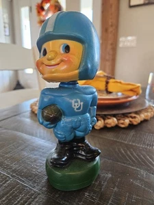 VINTAGE OU BLAU KUNSTSTOFF WACKELKOPF FUSSBALL - Bild 1 von 3