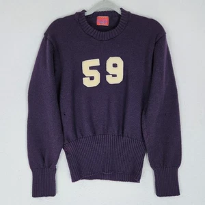 Pull vintage homme 40 violet moyen King O Shea 59 Letterman Varsity années 50 - Photo 1/15