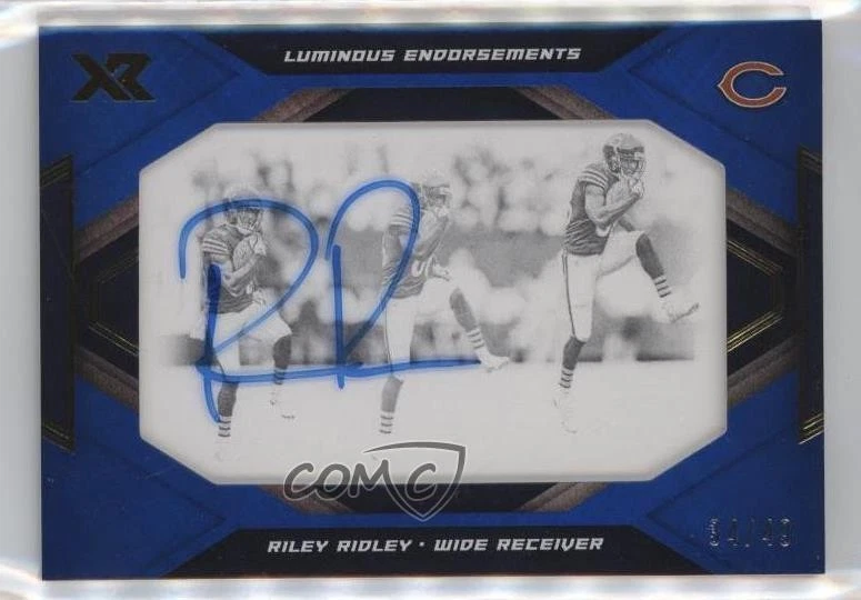 2019 Panini XR Luminous Endorsements Blue /49 Riley Ridley #LE-RR Rookie Auto RC - Image 1 of 2