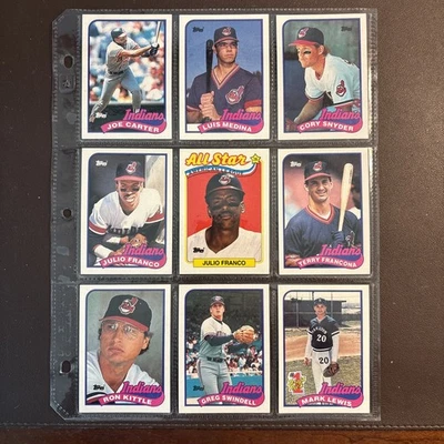1989 Topps Béisbol Cleveland Indians - Conjunto de equipo (29) - Casi nuevo/como nuevo Joe Carter + Foto 1 de 4
