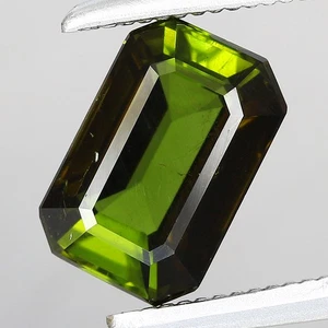 1.28ct 7.6x5mm Octagon Natural Ravishing Color! Green Tourmaline, Mozambique - Picture 1 of 4