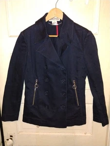 Michael Kors Black canvas pea coat size medium - Picture 1 of 6