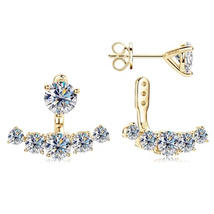 Orecchini a perno in moissanite VVS1 D 1 ct 6,5 mm in argento sterling 925... - Foto 1 di 8
