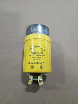 Hubbell HBL26419 60A 600V 3 Pole 4 Wire Power Plug - (works W/ Hbl26418) - Image 1 of 4