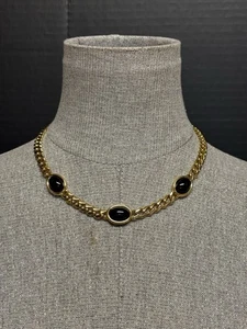 Napier Goldtone 17-Inch Chain with Black Accents #4937 - Picture 1 of 5
