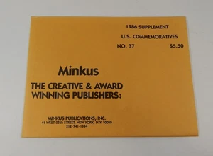 Minkus EE. UU. Conmemorativos No. 37 páginas de álbum de estampillas complementarias 1986 - Imagen 1 de 2