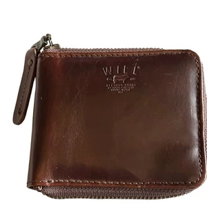Will Leather Goods Radici Zip Around French Terra Brown Hand Made Oregon New - Picture 1 of 14