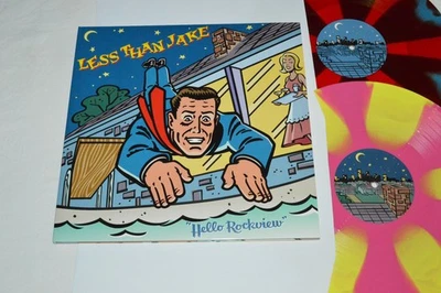 LESS THAN JAKE Hello Rockview 2-LP 2023 USA Pink/Yellow + Ruby/Blue Vinyl PUNK - Image 1 of 4