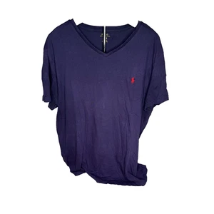 Polo Ralph Lauren maglietta blu navy scollo a V XL | stile classico casual logo - Foto 1 di 4
