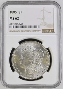 1885 MORGAN SILVER DOLLAR NGC MS62 - Picture 1 of 2