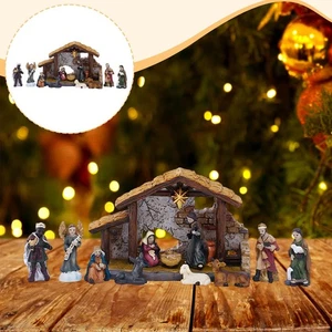 12 Stck. Jesus Krippe Figuren Krippe Set Harz Statue Schreibtisch Ornament - Bild 1 von 6
