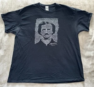 Vintage Y2K Edgar Allan Poe Baltimore "Poem" Tee Black sz XL   portrait shirt - Picture 1 of 8